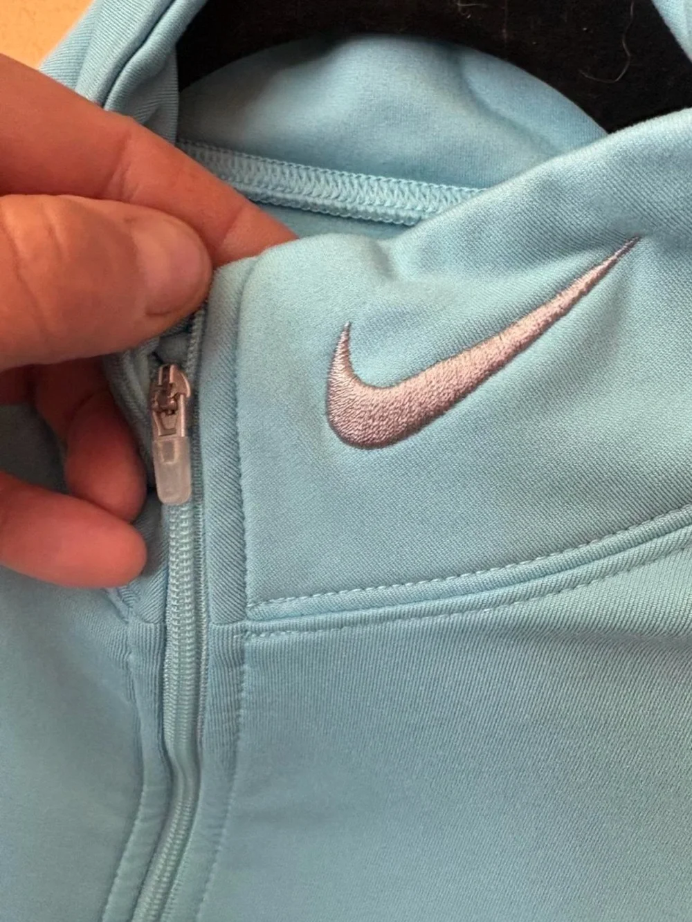 Nike woman’s  Aqua Blue Quarter-Zip Pullover